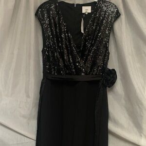 Lena Black Sequin Maxi Dress